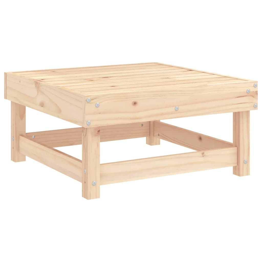 Patio Footstool with Cushion Solid Wood Pine