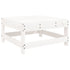 Patio Footstool with Cushion White Solid Wood Pine