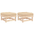 Patio Footstools with Cushions 2pcs Solid Wood Pine
