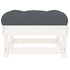 Patio Footstools with Cushions 2pcs White Solid Wood Pine
