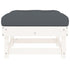 Patio Footstools with Cushions 2pcs White Solid Wood Pine