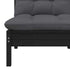 Patio Middle Sofa with Cushions Black Solid Pinewood