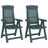 Patio Reclining Chairs 2 pcs Green PP