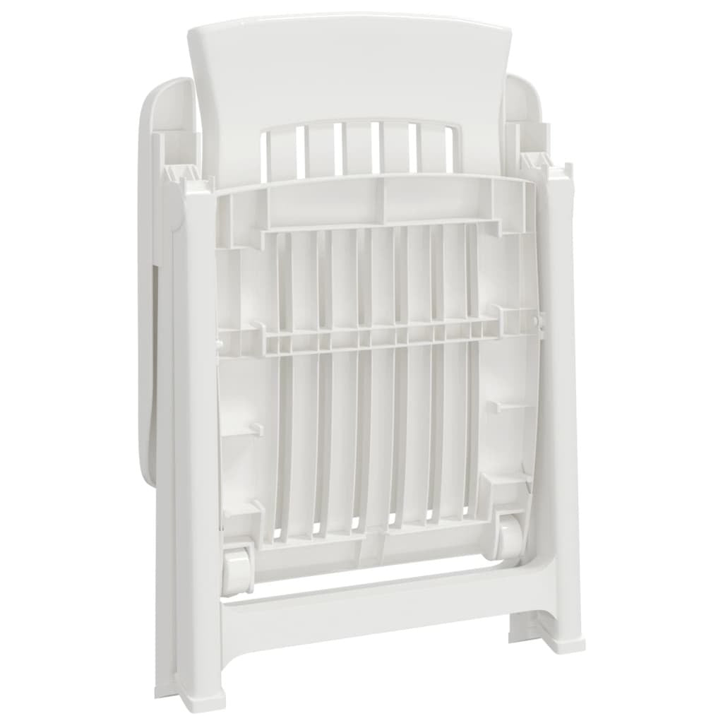 Patio Reclining Chairs 2 pcs White PP