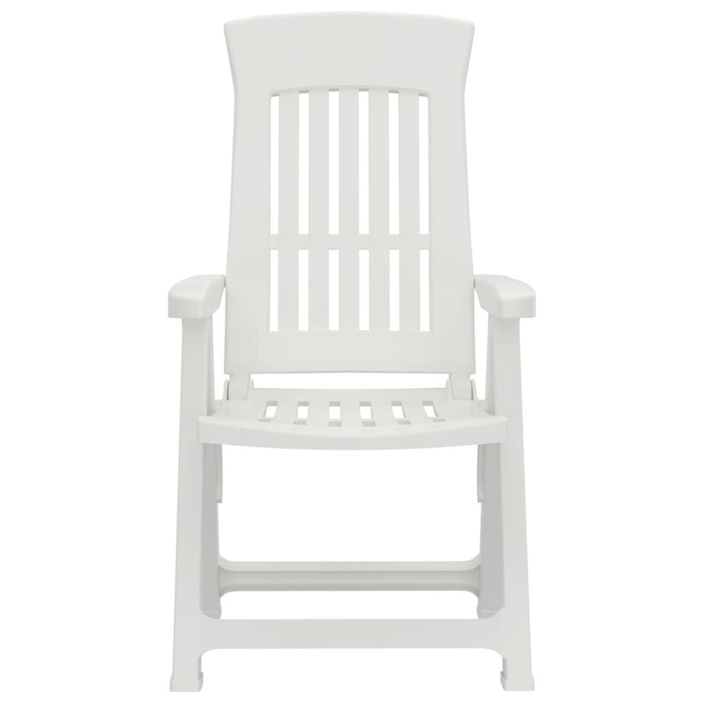Patio Reclining Chairs 2 pcs White PP