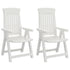 Patio Reclining Chairs 2 pcs White PP