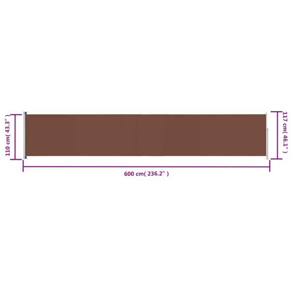Patio Retractable Side Awning 46.1