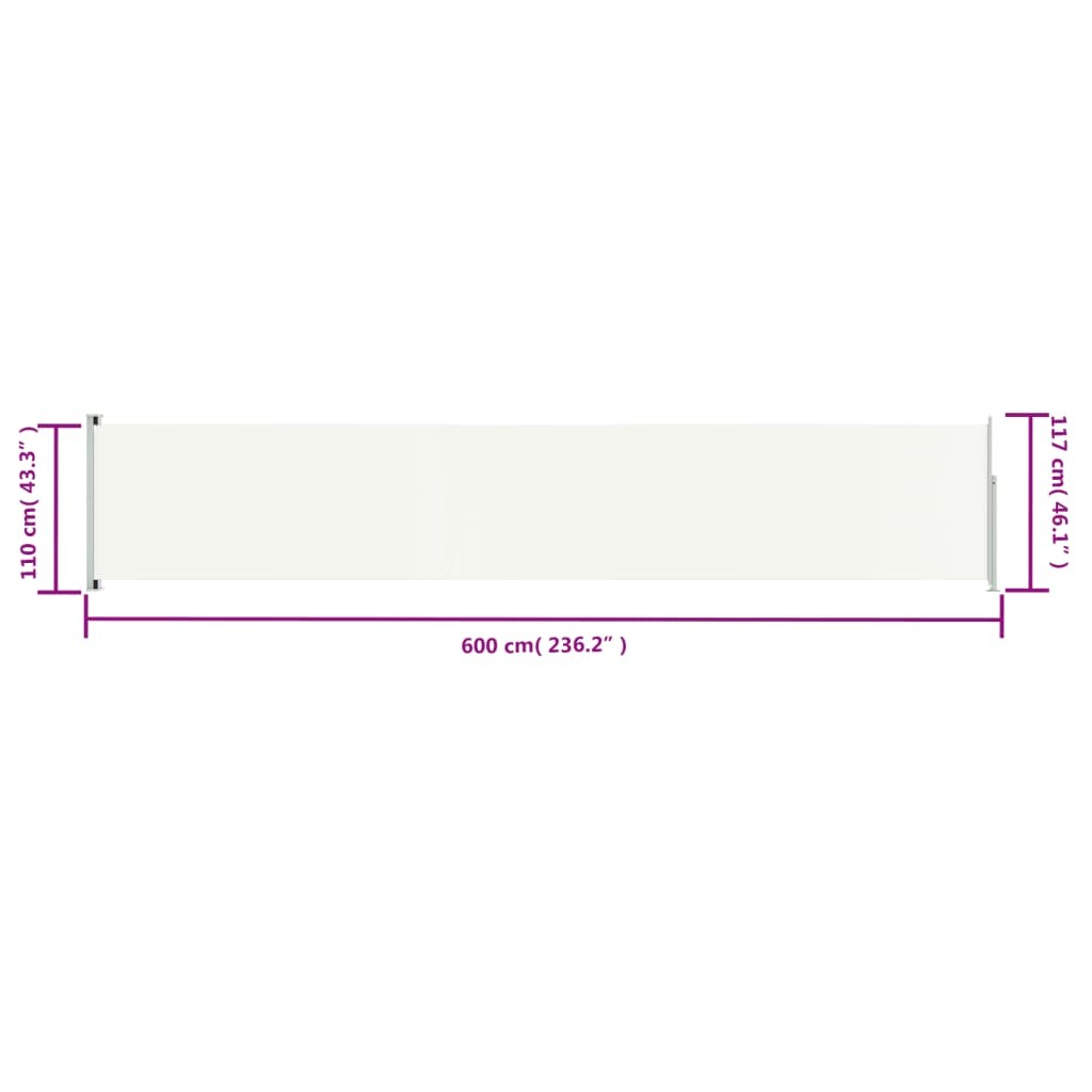 Patio Retractable Side Awning 46.1