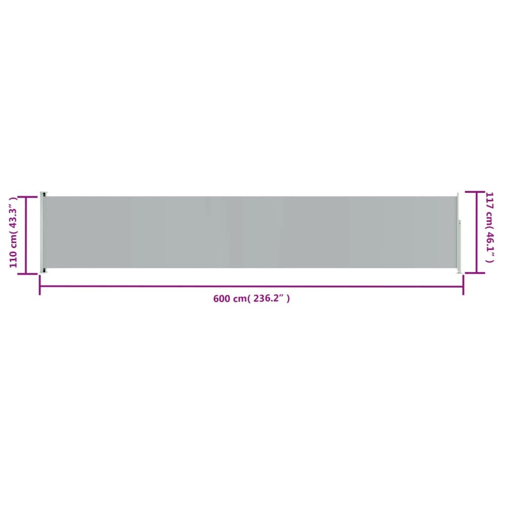 Patio Retractable Side Awning 46.1