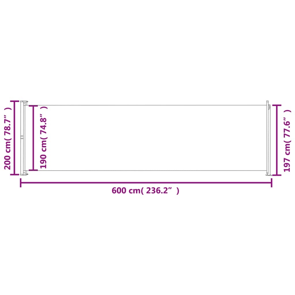 Patio Retractable Side Awning 78.7