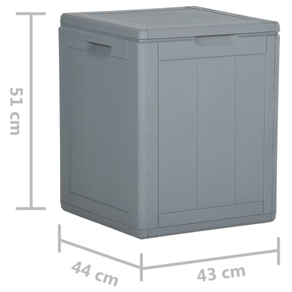 Patio Storage Box 23.8 gal Gray PP Rattan