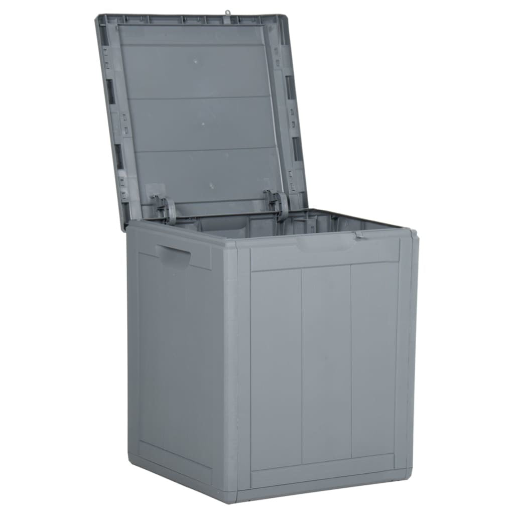 Patio Storage Box 23.8 gal Gray PP Rattan