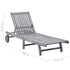 Patio Sun Lounger with Cushion Gray Solid Acacia Wood