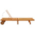 Patio Sun Lounger with Cushion Solid Acacia Wood