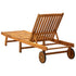 Patio Sun Lounger with Cushion Solid Acacia Wood