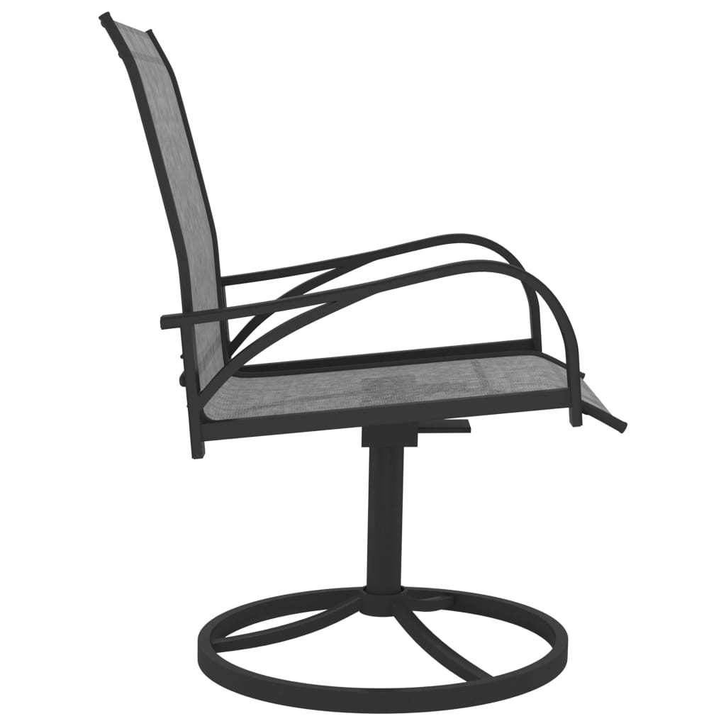 Patio Swivel Chairs 2 pcs Textilene and Steel Gray - WoodPoly.com