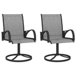 Patio Swivel Chairs 2 pcs Textilene and Steel Gray - WoodPoly.com