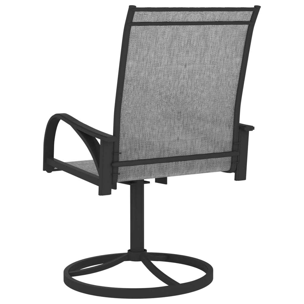 Patio Swivel Chairs 2 pcs Textilene and Steel Gray - WoodPoly.com