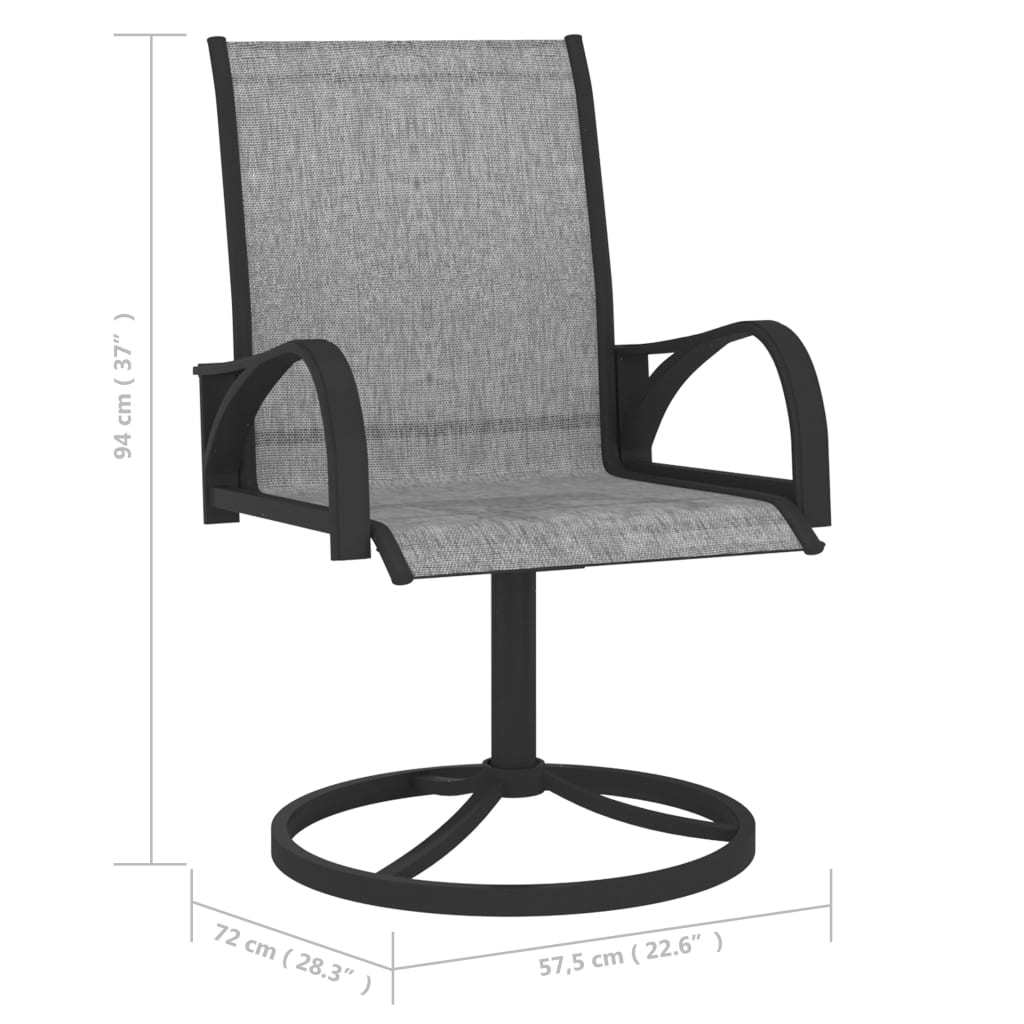 Patio Swivel Chairs 2 pcs Textilene and Steel Gray - WoodPoly.com