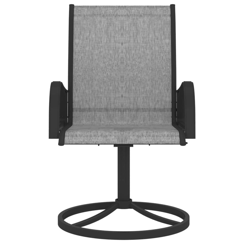 Patio Swivel Chairs 2 pcs Textilene and Steel Gray - WoodPoly.com