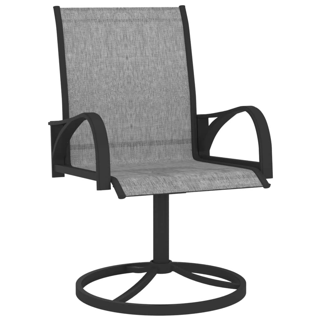 Patio Swivel Chairs 2 pcs Textilene and Steel Gray - WoodPoly.com