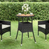 Patio Table Ø23.6"x29.5" Acacia Wood and Poly Rattan Black