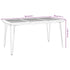 Patio Table with Hairpin Legs 63"x31.5"x29.5" Solid Wood Acacia