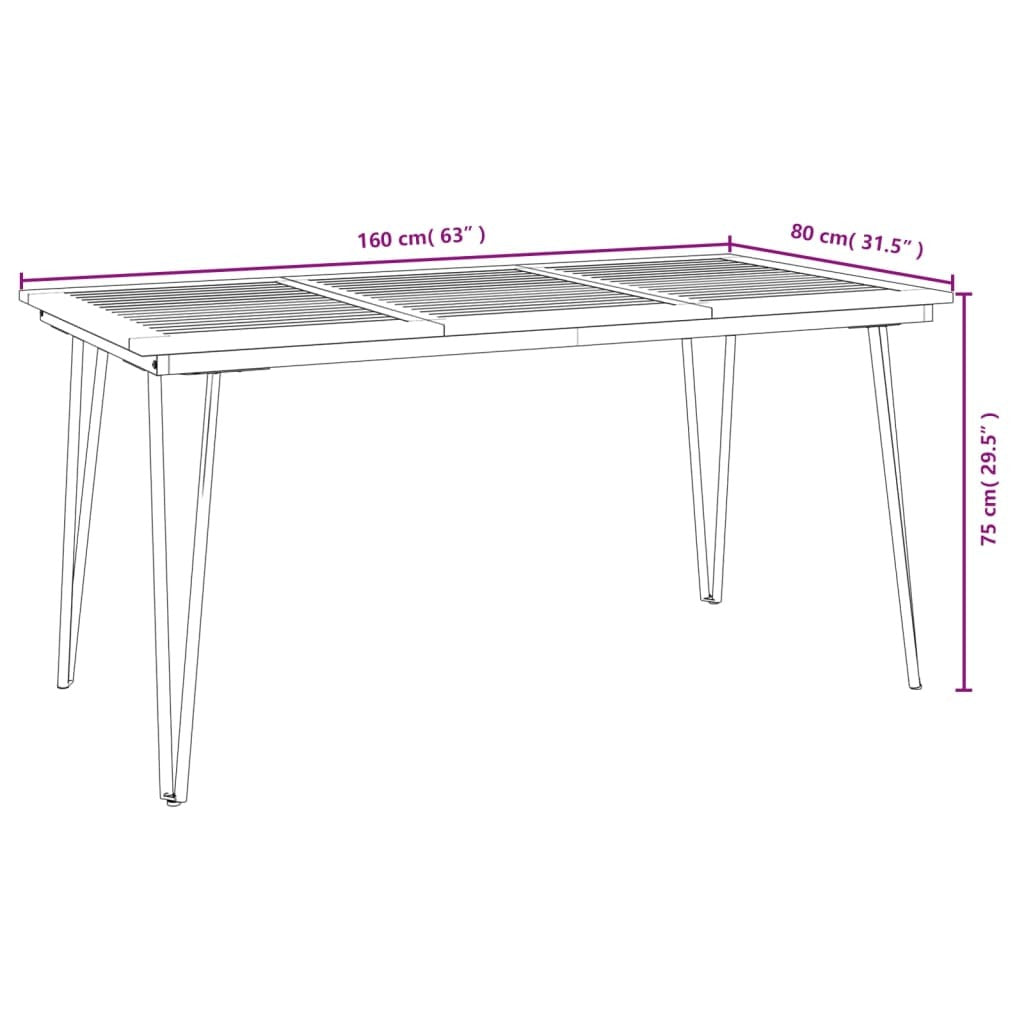 Patio Table with Hairpin Legs 63
