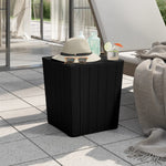 Patio Table with Removable Lid Black Polypropylene