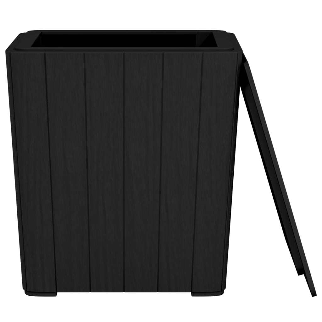 Patio Table with Removable Lid Black Polypropylene