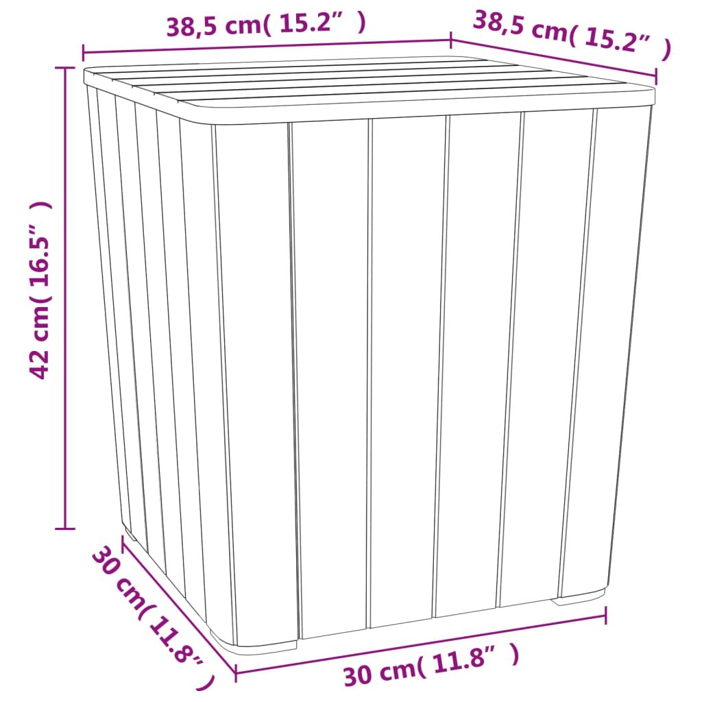 Patio Table with Removable Lid Light Brown Polypropylene