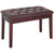 Piano Bench, Duet Piano Chair with Faux Leather Padded Cushion and Wooden Frame, Button Tufted Keyboard Bench, Brown