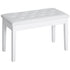 Piano Bench, Duet Piano Chair with Faux Leather Padded Cushion and Wooden Frame, Button Tufted Keyboard Bench, White