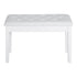 Piano Bench, Duet Piano Chair with Faux Leather Padded Cushion and Wooden Frame, Button Tufted Keyboard Bench, White