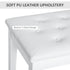 Piano Bench, Duet Piano Chair with Faux Leather Padded Cushion and Wooden Frame, Button Tufted Keyboard Bench, White