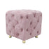 Pink Modern Velvet Upholstered Ottoman, Exquisite Small End Table, Soft Foot Stool,Dressing Makeup Chair, Comfortable Seat for Living Room, Bedroom, Entrance