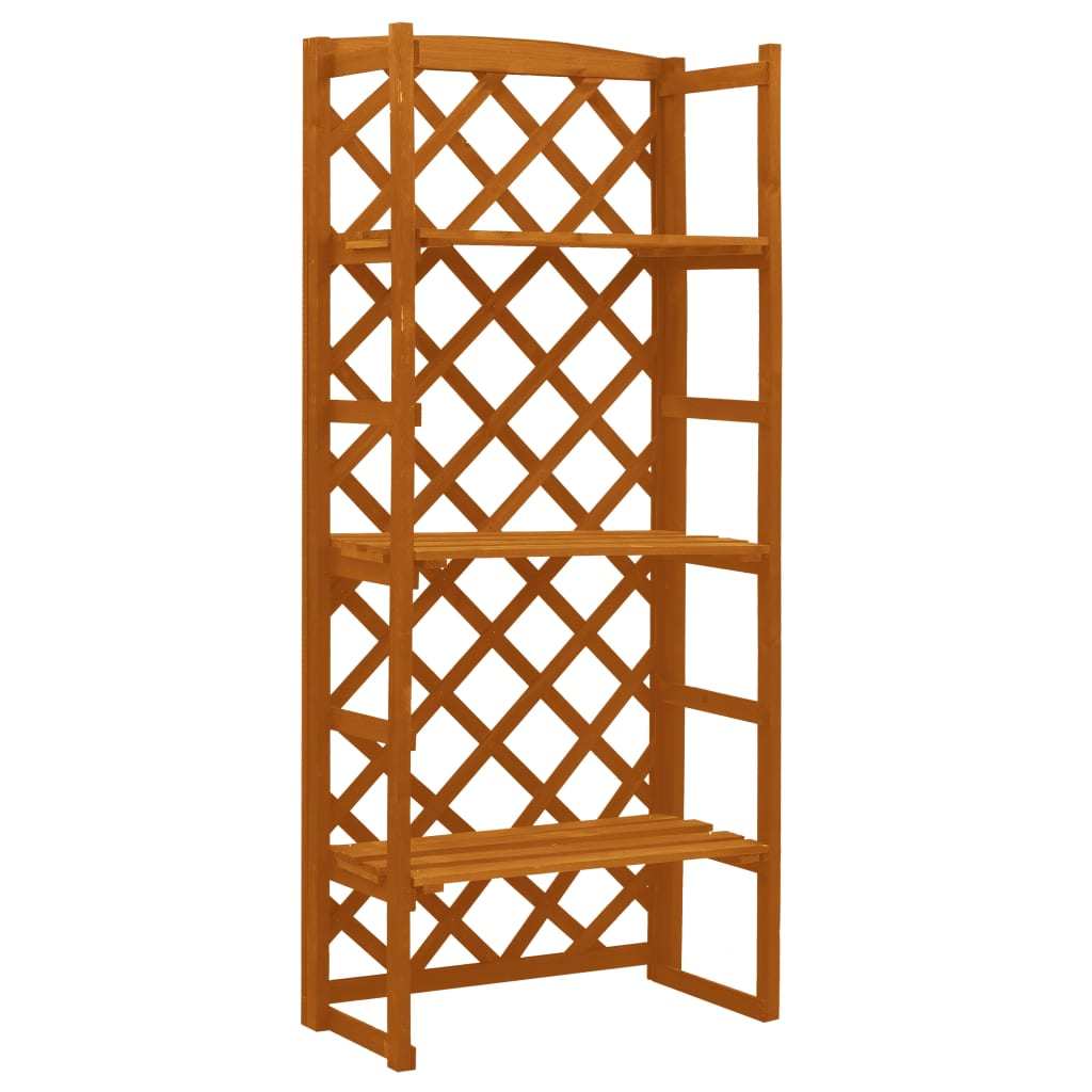 Plant Stand with Trellis Orange 23.6"x11.8"x55.1" Solid Firwood - WoodPoly.com