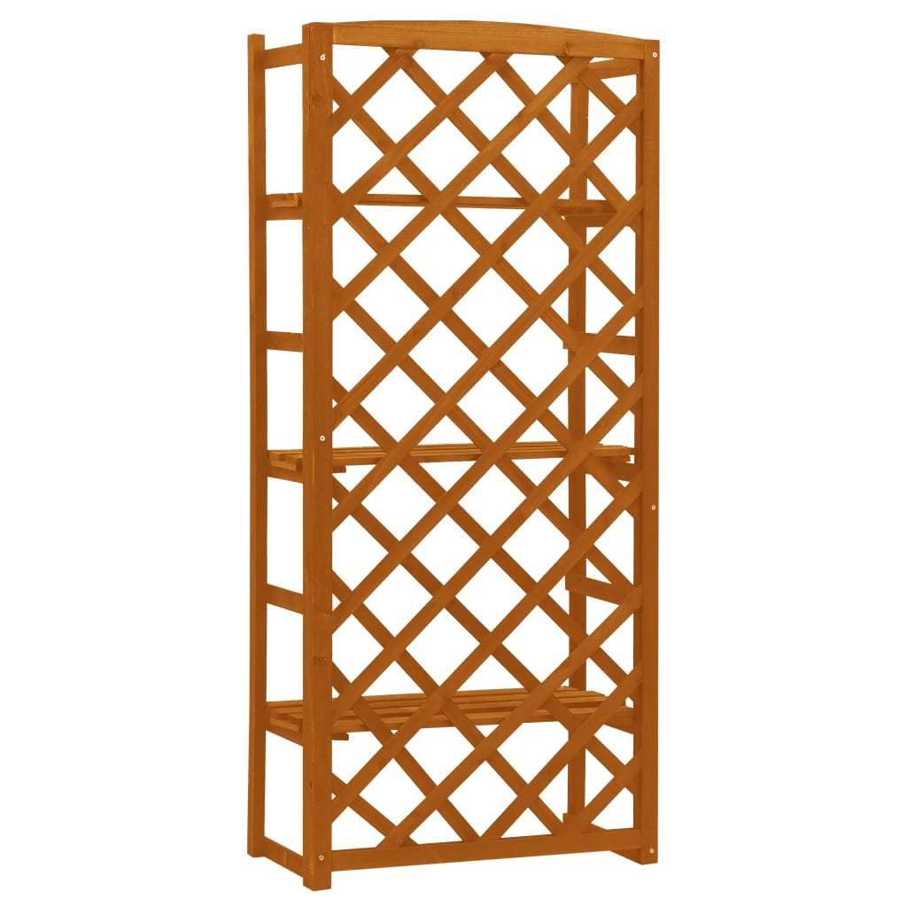 Plant Stand with Trellis Orange 23.6"x11.8"x55.1" Solid Firwood - WoodPoly.com