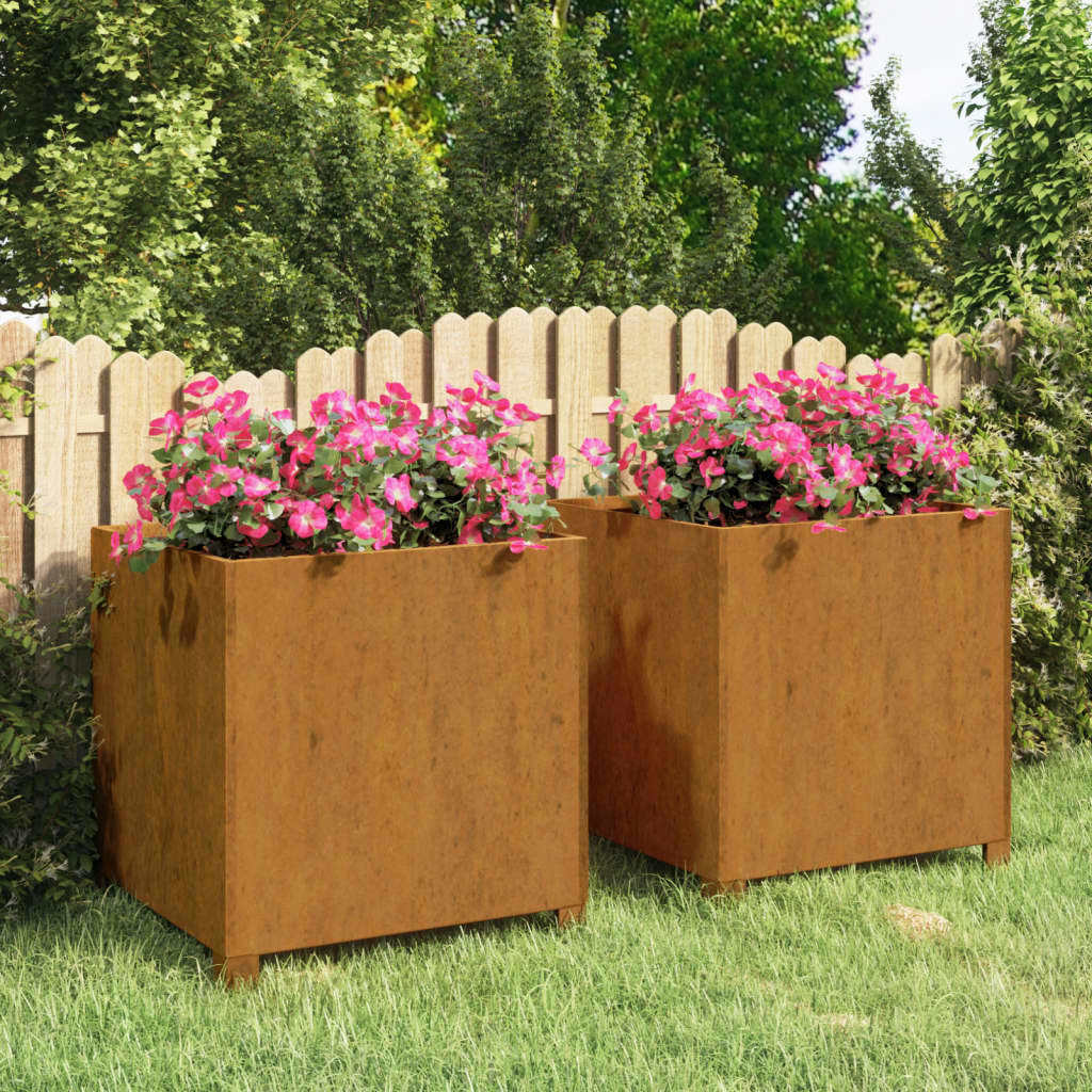 Planters with Legs 2 pcs Rusty 19.3