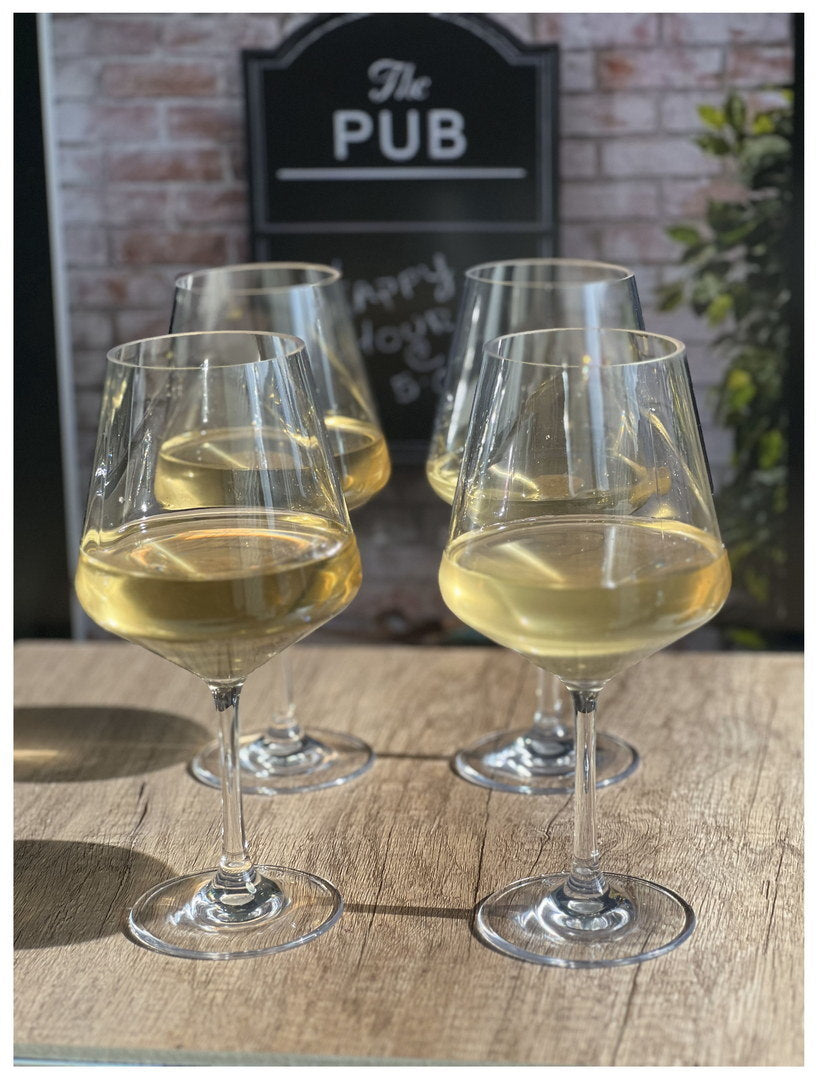 Plastic Wine Glasses Set of 4 (15oz), BPA Free Tritan Lexington Wine Glass Set, Unbreakable Red Wine Glasses, White Wine Glasses