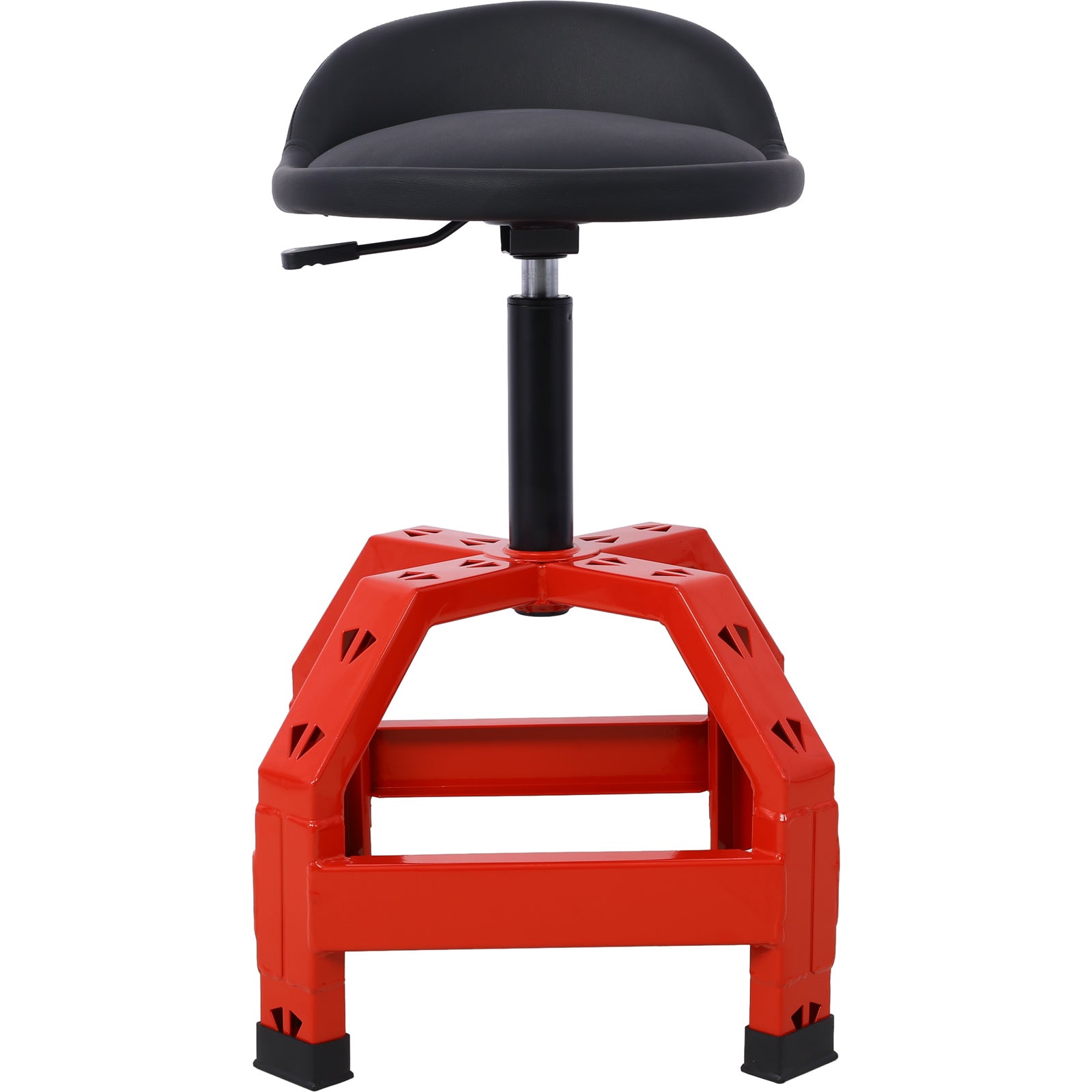 Pneumatic 360 Degree Swivel Stool, Mechanics Rolling Creeper Seat, Heavy Duty Mechanics Stool, red