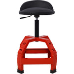 Pneumatic 360 Degree Swivel Stool, Mechanics Rolling Creeper Seat, Heavy Duty Mechanics Stool, red
