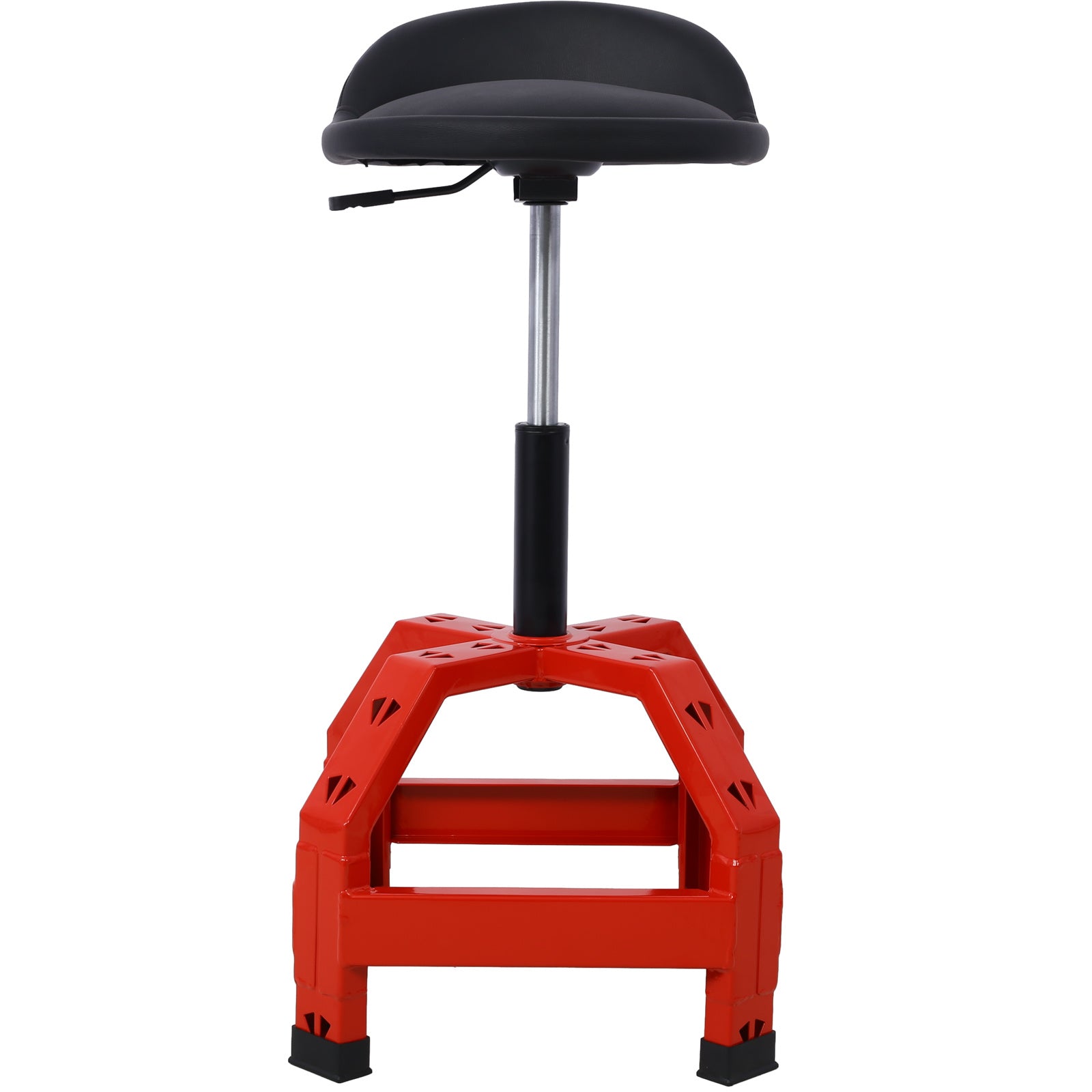 Pneumatic 360 Degree Swivel Stool, Mechanics Rolling Creeper Seat, Heavy Duty Mechanics Stool, red