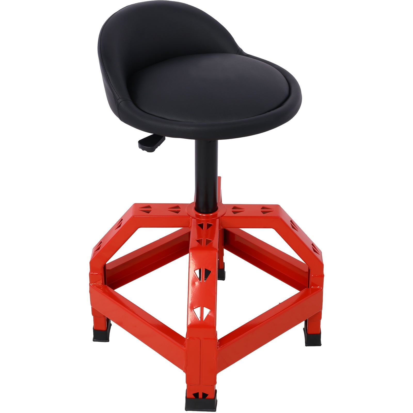 Pneumatic 360 Degree Swivel Stool, Mechanics Rolling Creeper Seat, Heavy Duty Mechanics Stool, red