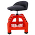 Pneumatic 360 Degree Swivel Stool, Mechanics Rolling Creeper Seat, Heavy Duty Rolling Mechanics Stool, Shop Stool with Casters red