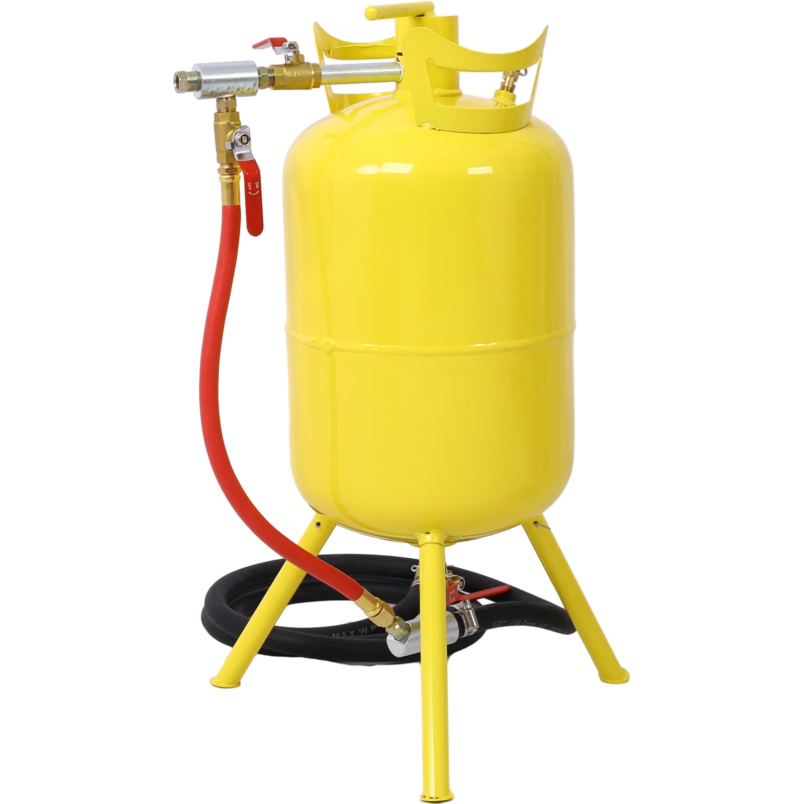 Portable 5-Gallons Air Sand Blaster Handle Sandblasting 5-Gal Air Media Abrasive Blasting Tank w/Blast Gun, yellow
