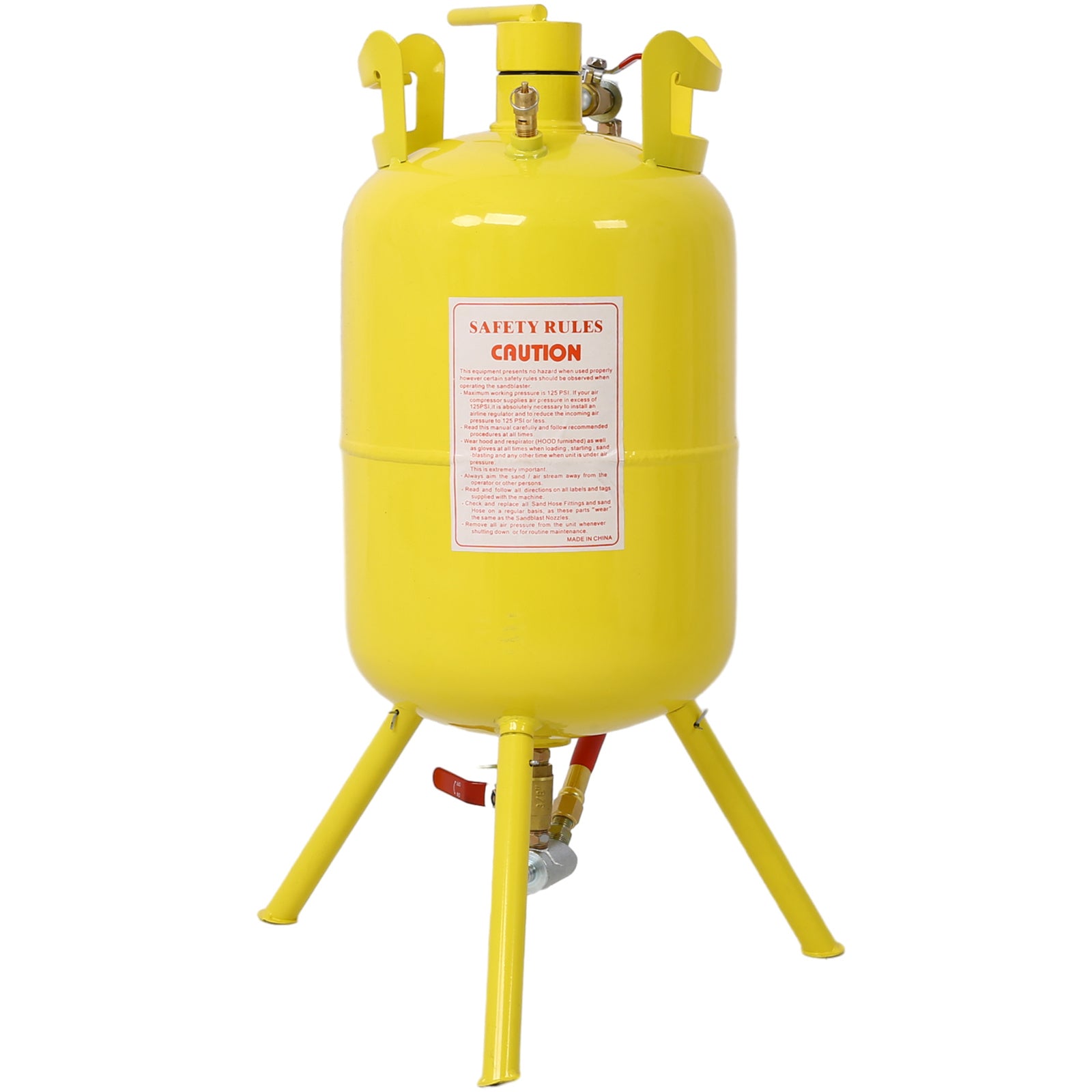 Portable 5-Gallons Air Sand Blaster Handle Sandblasting 5-Gal Air Media Abrasive Blasting Tank w/Blast Gun, yellow