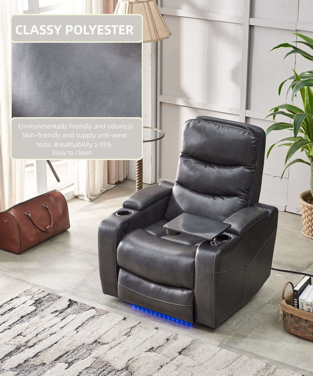 Power reclining chair Gray color
