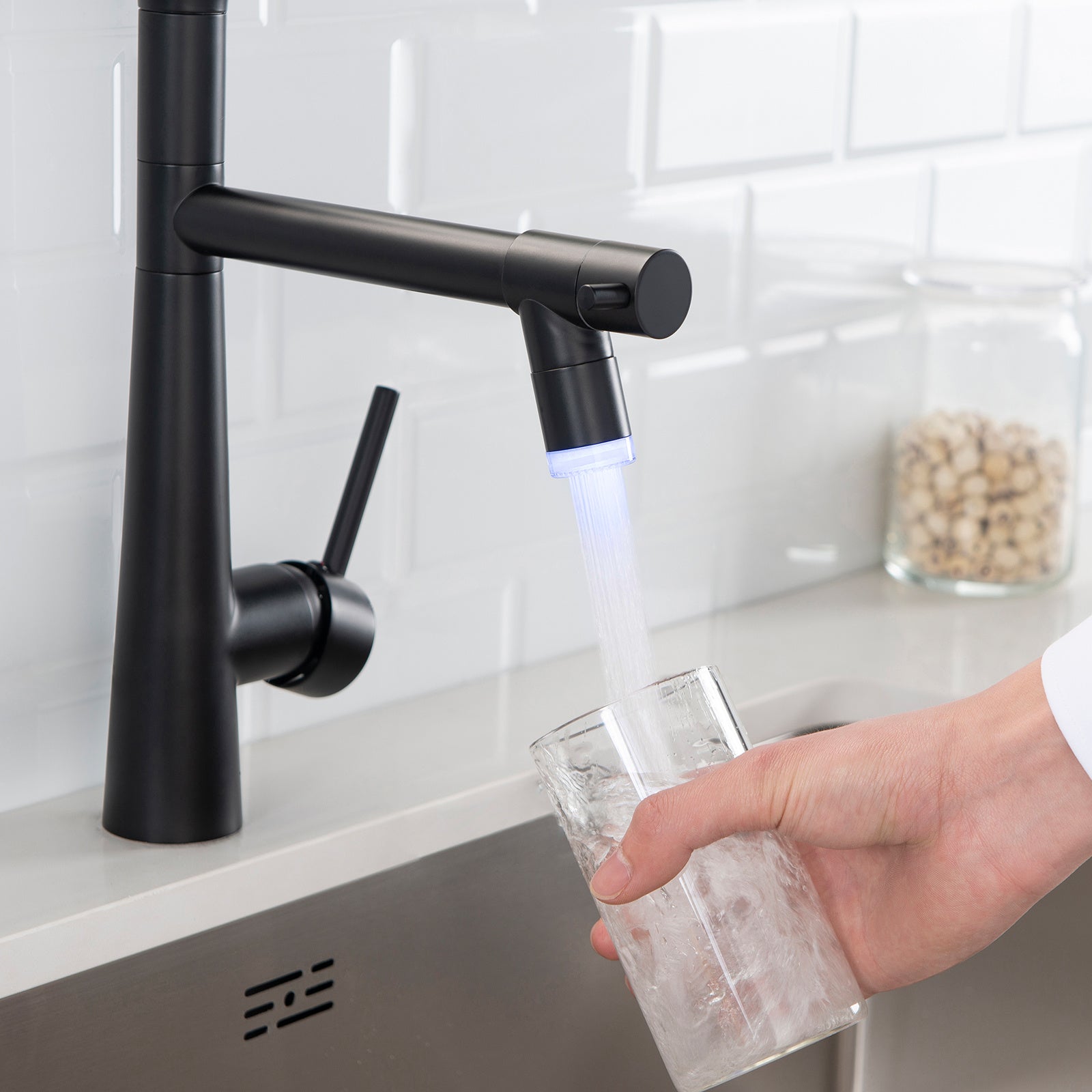 Pull Down Kitchen LED Sink Faucet with Sprayer