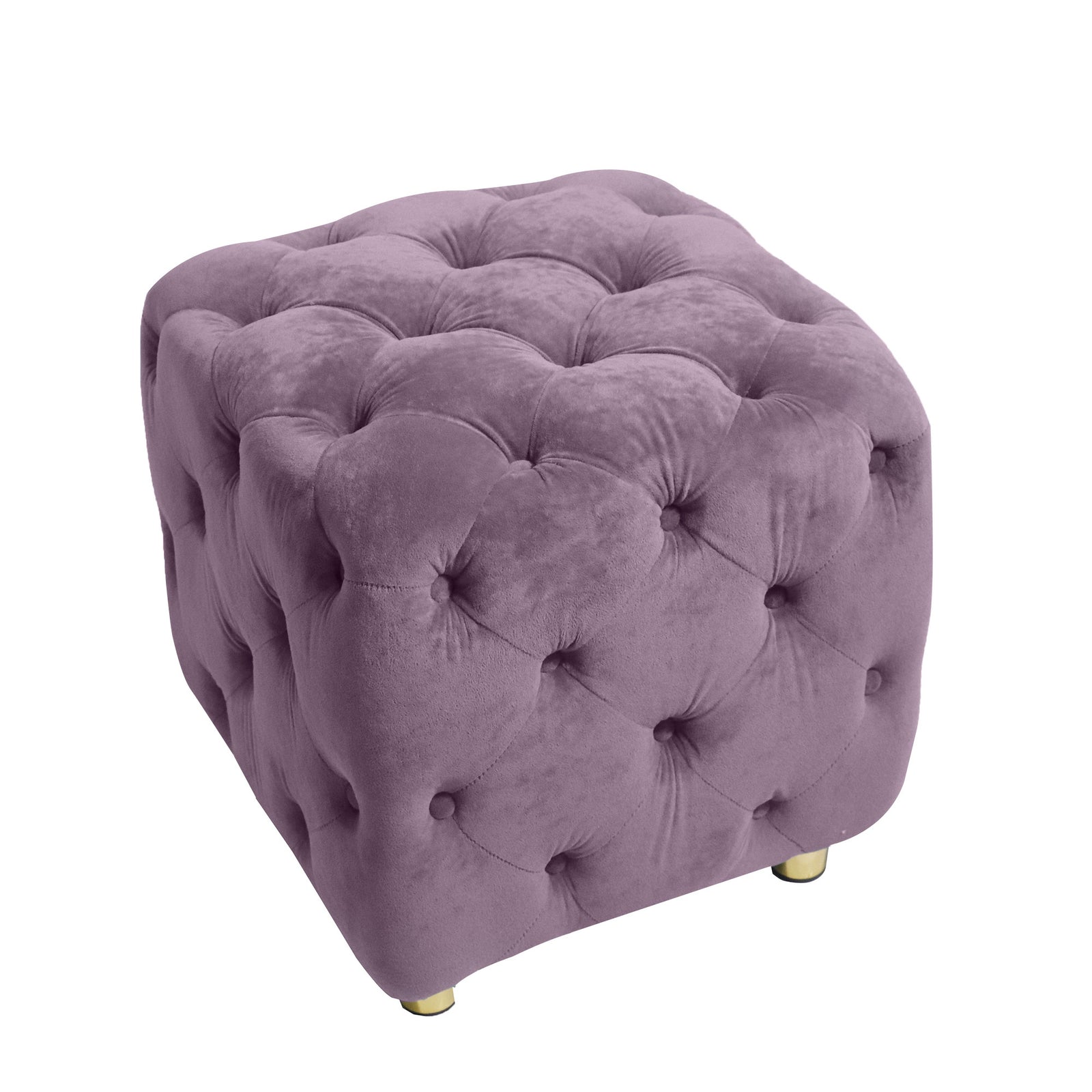 Purple Modern Velvet Upholstered Ottoman, Exquisite Small End Table, Soft Foot Stool,Dressing Makeup Chair, Comfortable Seat for Living Room, Bedroom, Entrance